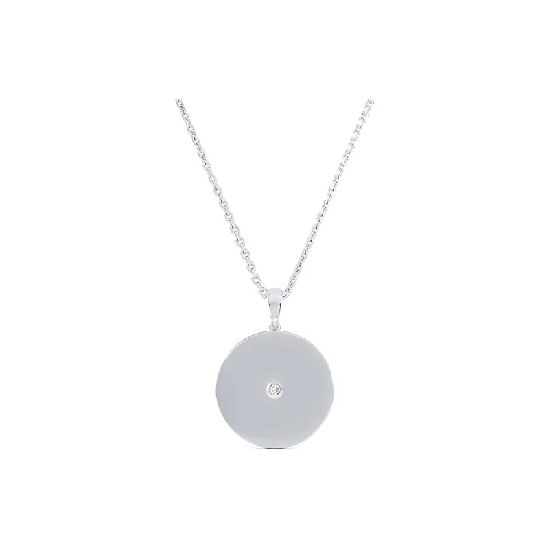 De Beers 18kt White Gold Enchanted Lotus Diamond And Enamel Necklace-4