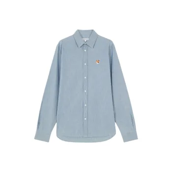 Maison Kitsune Fox Head Patch Denim Shirt