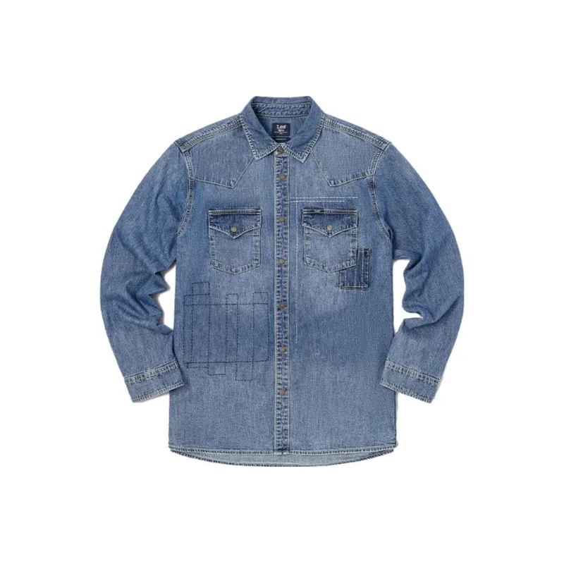 Lee Shirt Men's Medium Dark Blue-0