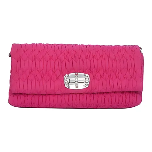 MIU MIU Canvas Handheld Shoulder Bag Crossbody Bag Women's Fuchsia
