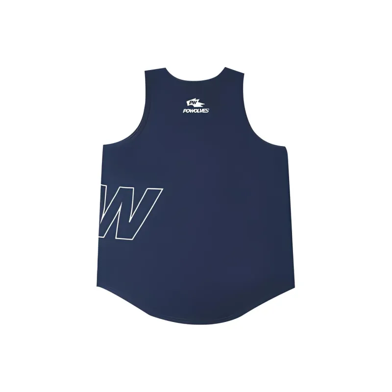 Powolves Tank Tops Unisex Navy Blue-1