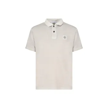 STONE ISLAND Logo Patch Short Sleeved Polo Shirt