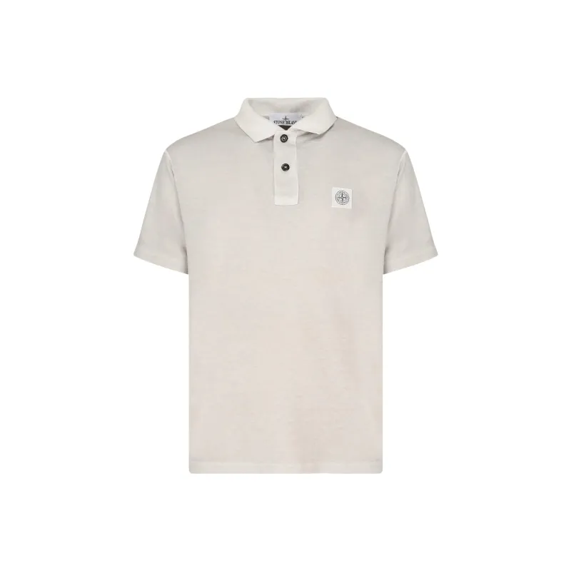 STONE ISLAND Logo Patch Short Sleeved Polo Shirt-0