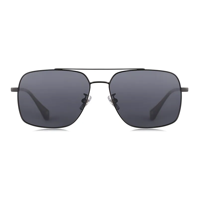 ZIPPO Metal Aviator Sunglasses Men's BK-Matte Black/GY-Antique Copper Gray-0