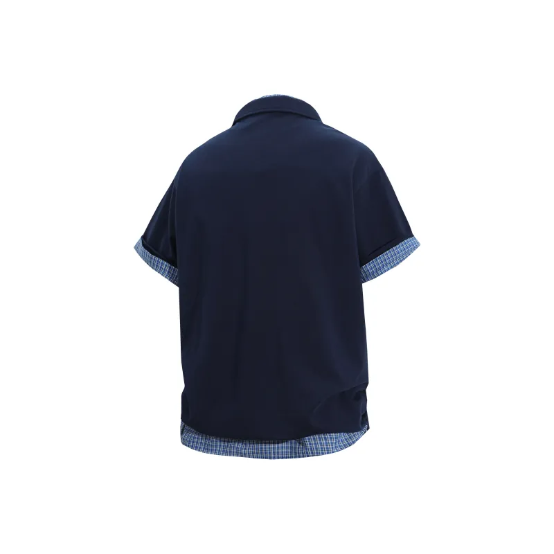 OGEK Polo Shirt Unisex Black POLO Comes With Blue Plaid Shirt-5
