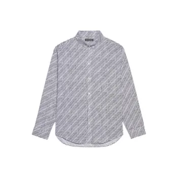 Balenciaga Shirt Loose Fit Style Men's Button-Down Long-Sleeved Shirt Loose Fit Men's