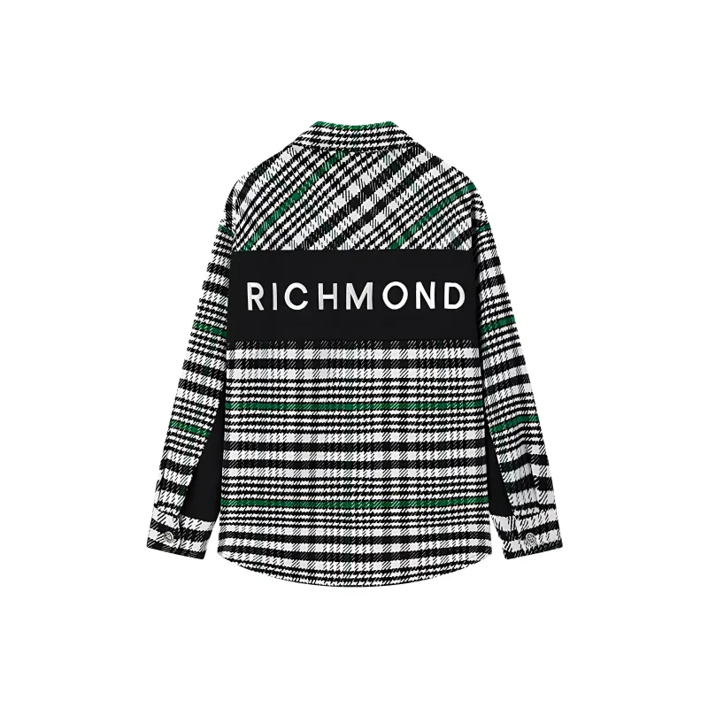 JOHN RICHMOND FW24 Coat Men's Black Plaid-1