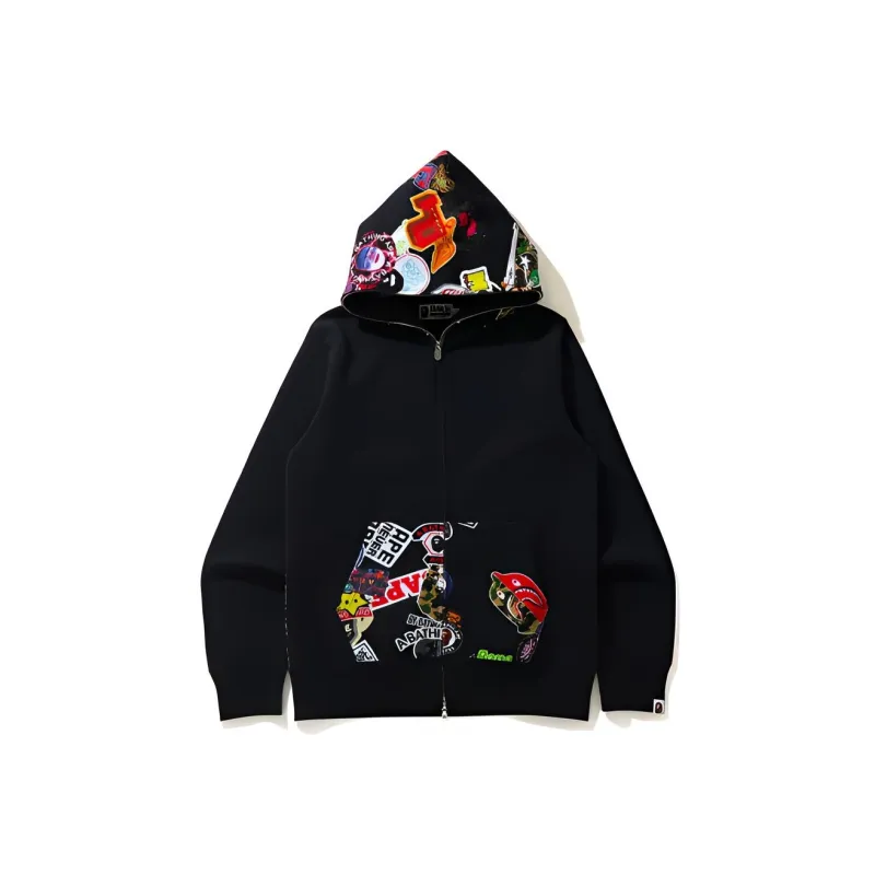 A BATHING APE Multi Motif Print Full Zip Hoodie-1