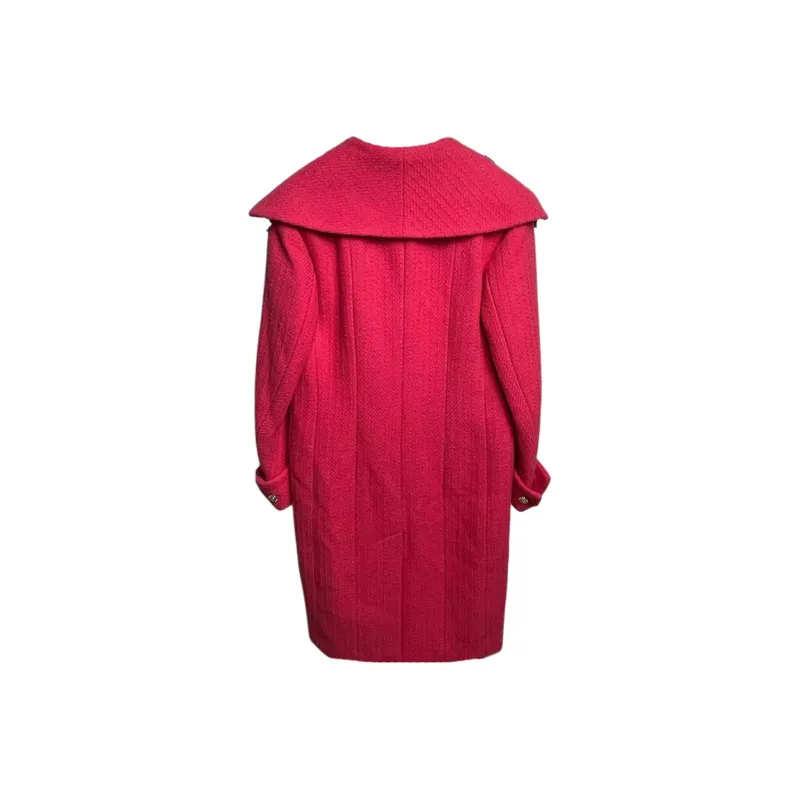CHANEL 20K Premium Handcrafted Workshop Coat Women's Rose Red-1