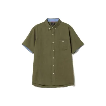 Beams Shirts Men Olive Green