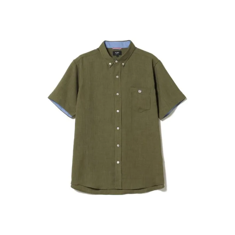 Beams Shirts Men Olive Green-0