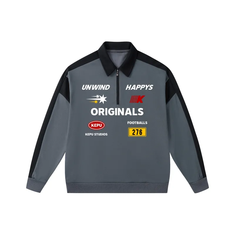 Kepu Polo Shirt Unisex Black Gray-4