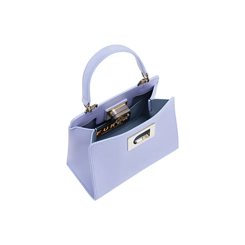 Furla 1927 Collection Leather Tote Bag Shopping Bag Shoulder Bag Crossbody Bag Handbag Mini Women's Light Purple-3