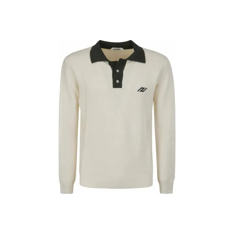 AUTRY Two Toned Knitted Polo Shirt-0