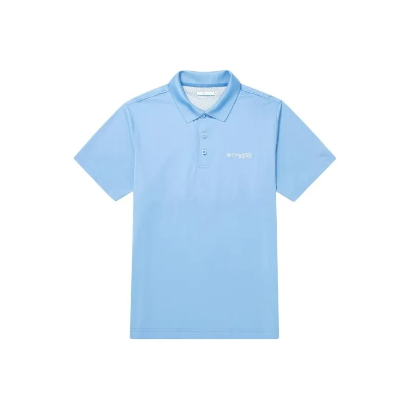 Columbia Polo Shirts Men Sky Blue-0