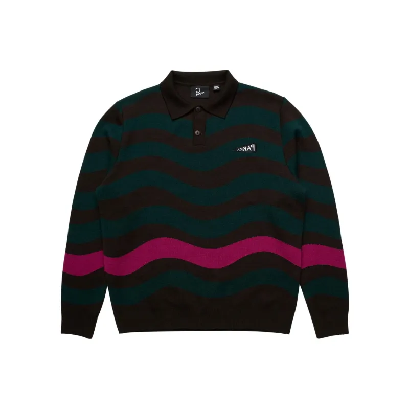 Parra One Weird Wave Knitted Polo Shirt-0