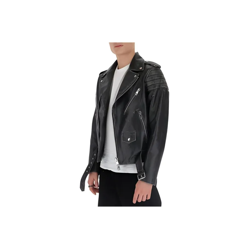 Valentino Leather Jackets Men Black-2
