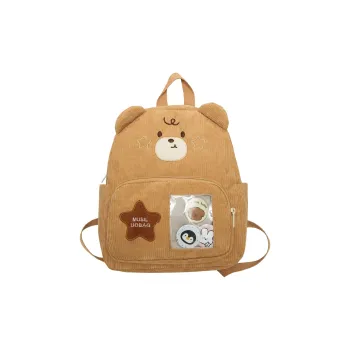 Kaka Tree Corduroy Backpack Women's Light Khaki/Dark Khaki/White