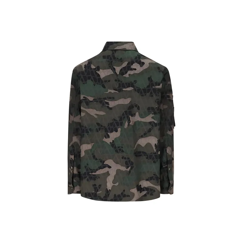 Valentino Camouflage Detailed Buttoned Jacket-1