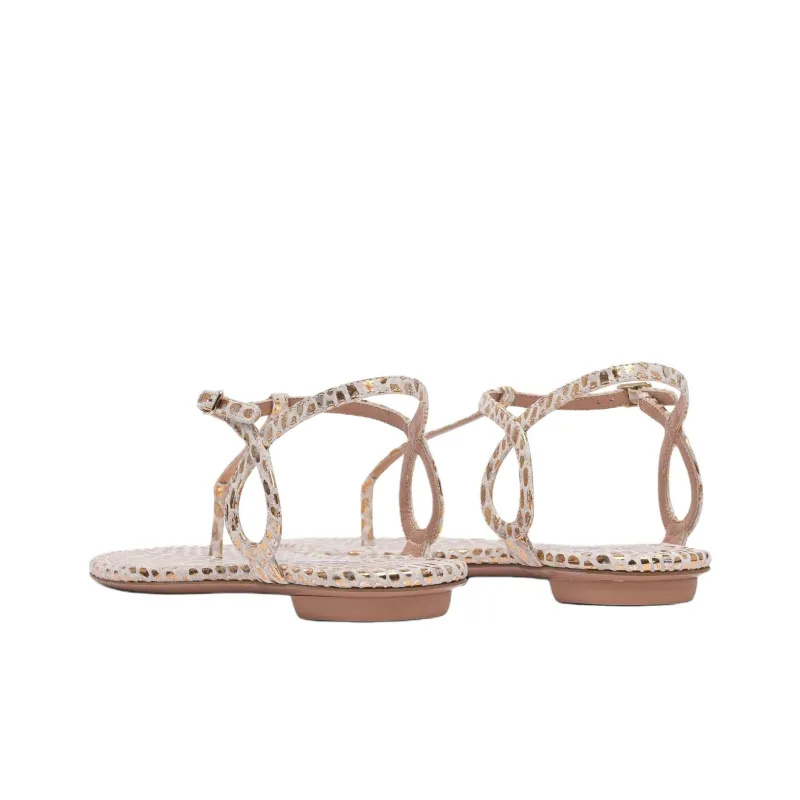 AQUAZZURA One Strap Sandals Women's Gold-3
