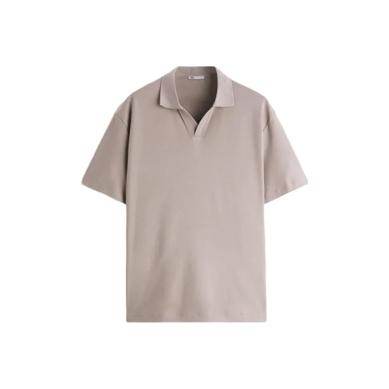 ZARA Polo Shirt Men's Maroon Fuchsia-0