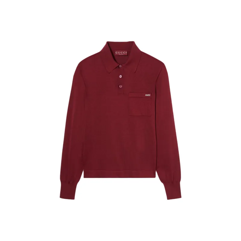 GUCCI SS25 Polo Shirt Men's Burgundy-0