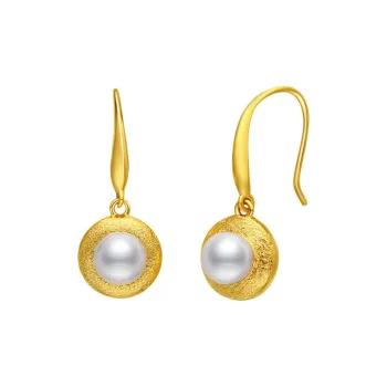 ME LUXE Pearl French Vintage Luxury Elegance Versatile Hoop Earrings Women's