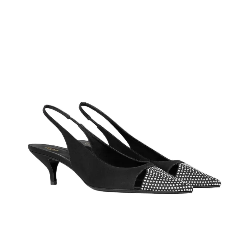 CELINE Judy Slim Heel High Heels 5.5cm Women's Black-2