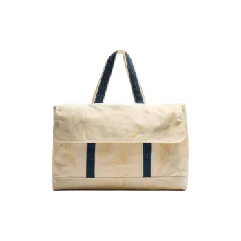 ZARA Cotton Handbag Men's Light Beige Yellow