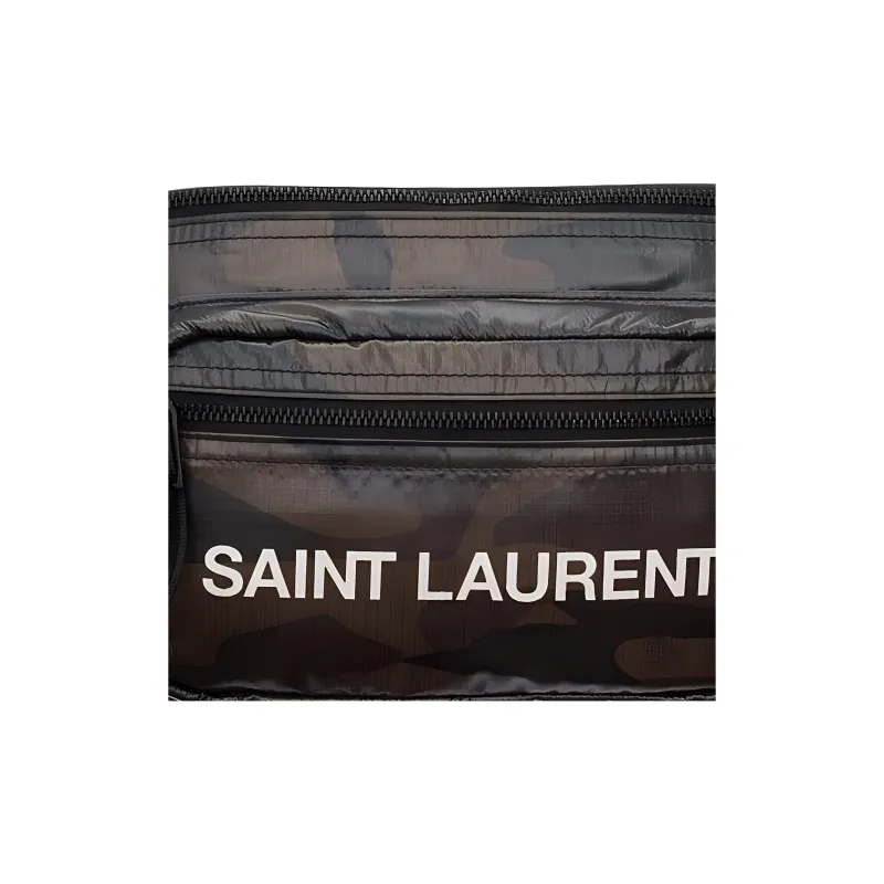 SAINT LAURENT Nux Nylon Crossbody Bag Sling Bag Fanny Pack Men's Khaki Camouflage-1