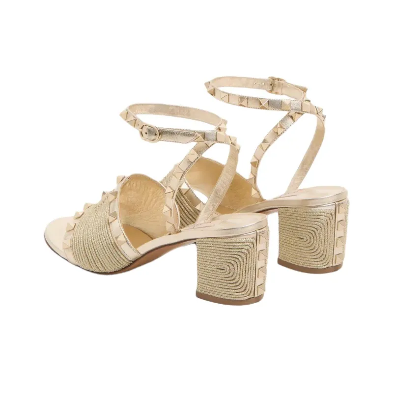 Valentino Rockstud One Strap Sandals 6cm Women's Platinum-3