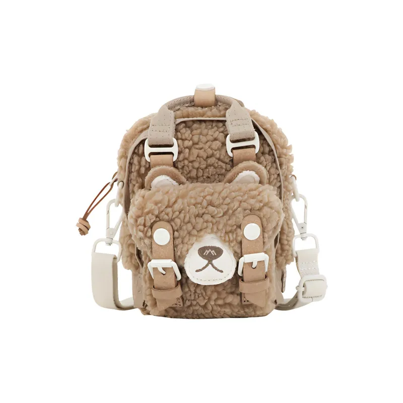 Doughnut Polyester Plush Bag Handbag Shoulder Bag Crossbody Bag Mini Unisex Taboo/hazelnut-0