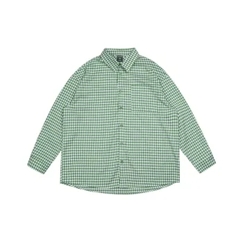 WAYNEXZAVIER Shirts Men Green Plaid