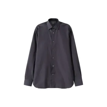 Zegna Long Sleeved Shirt Box Men's Iron Gray
