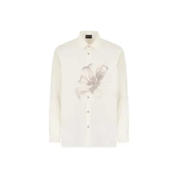 EMPORIO ARMANI Asv Lyocell Blend Shirt With Lily Print
