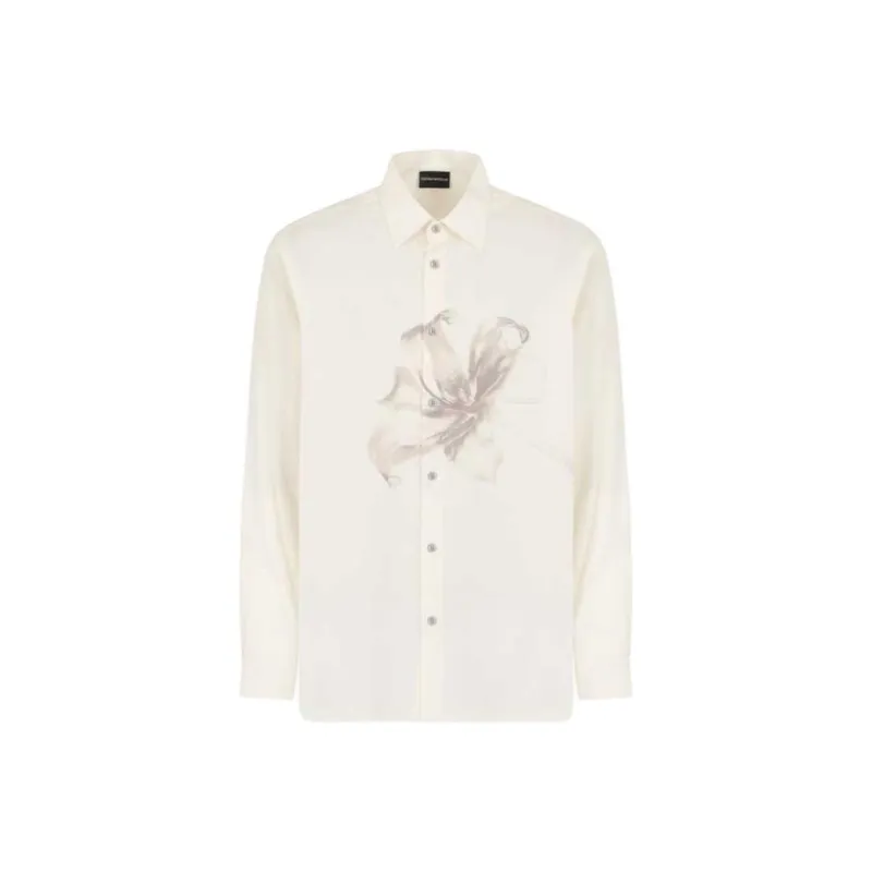 EMPORIO ARMANI Asv Lyocell Blend Shirt With Lily Print-0