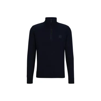 HUGO BOSS Short Front-zip Cotton-cashmere Jumper
