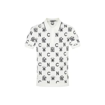 C'N'C Trend Series Polo Shirt Men's White Pattern