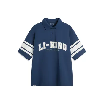 LiNing Sports Life Collection Polo Shirt Men's Deep Prussian Blue