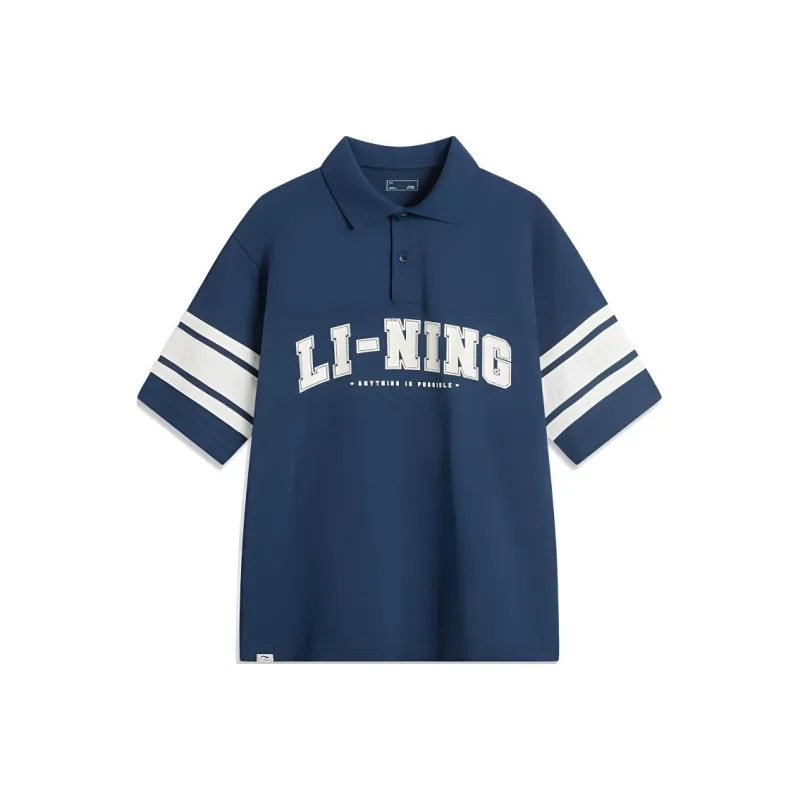 LiNing Sports Life Collection Polo Shirt Men's Deep Prussian Blue-0