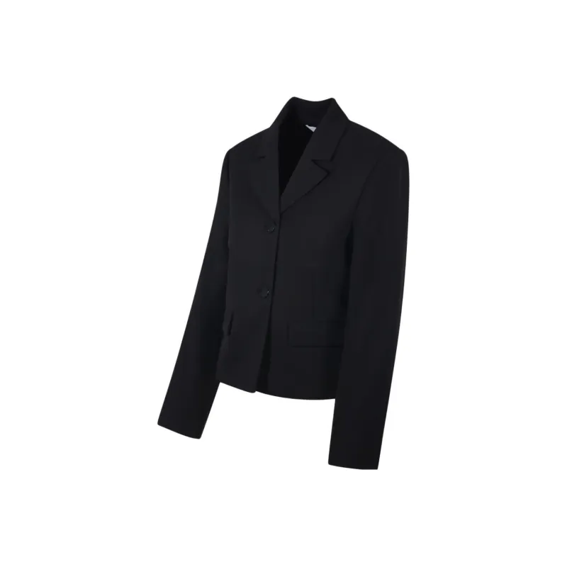 GANNI Single Breasted Cropped Blazer-1