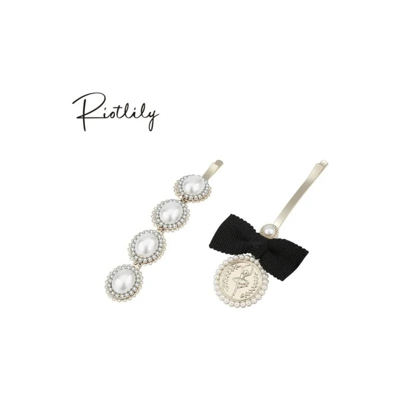 RiotLILY Artificial Pearl Hair Clips Women's-2