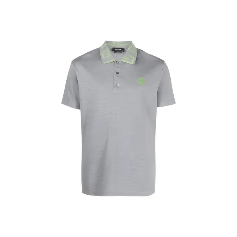 VERSACE SS23 Polo Shirt Men's Gray-0