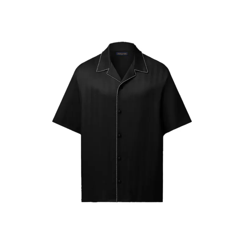 LOUIS VUITTON Bead Embellished Short Sleeved Silk Shirt-0