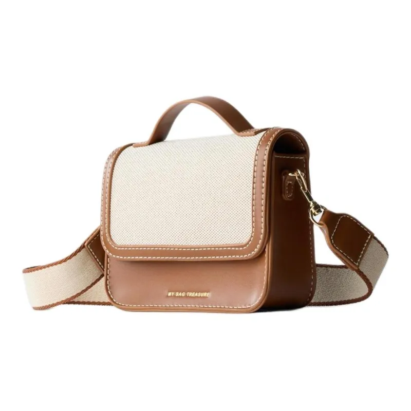 ZARA Polyurethane Shoulder Bag, Crossbody Bag Mini Women's Brown-1