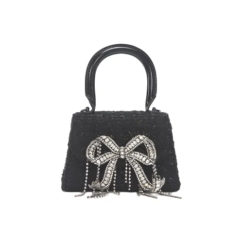 Self portrait Polyester With Polyester Film Fiber Shoulder Bag Crossbody Bag Handbag Micro Women's Black