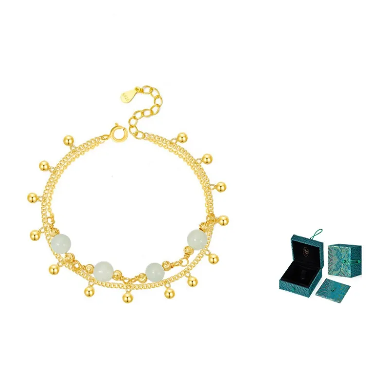 MAMADESHOUHU Hetian Jade Bracelets Pale Greenish White Jade Women's-2