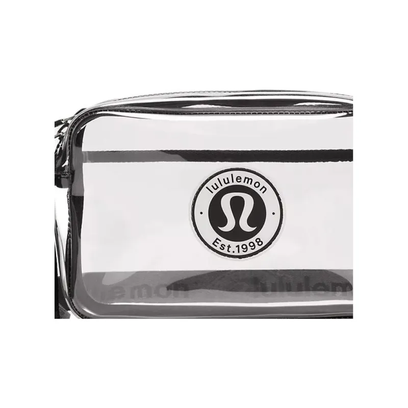 Lululemon Polyurethane Shoulder Bag Crossbody Bag Unisex Transparent Black-2
