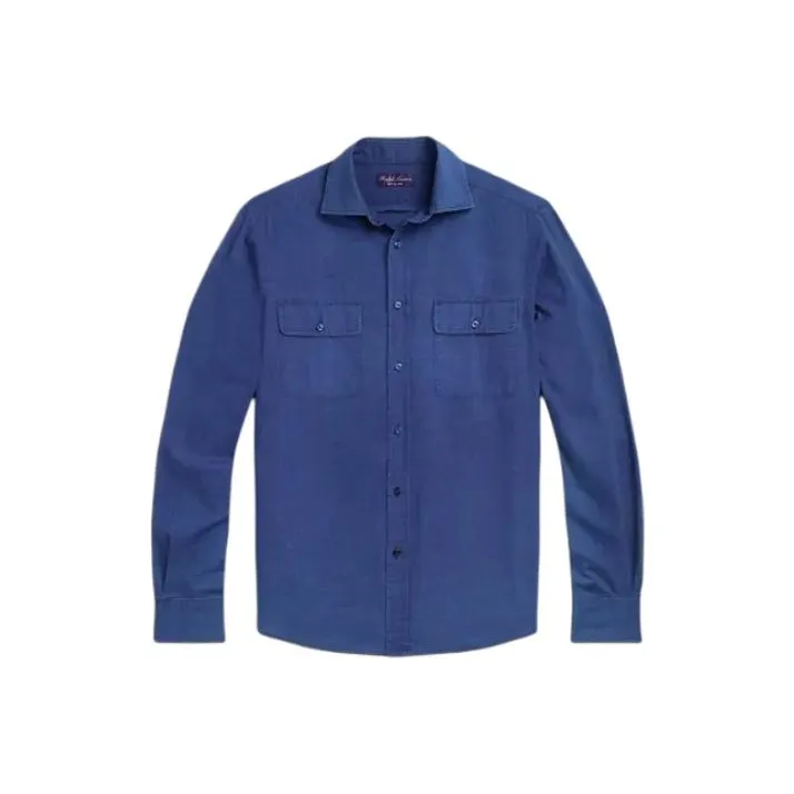 Polo Ralph Lauren Linen-Silk Canvas Shirt Shirt Men's Blue-0