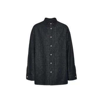 PRADA Enamel triangle logo Denim Shirt